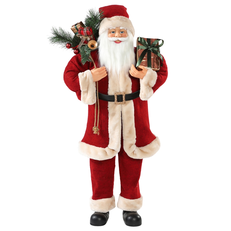 30 ~ 110cm Jul Santa Claus med presentväska prydnad dekoration festival semester figurinsamling traditionell xmas