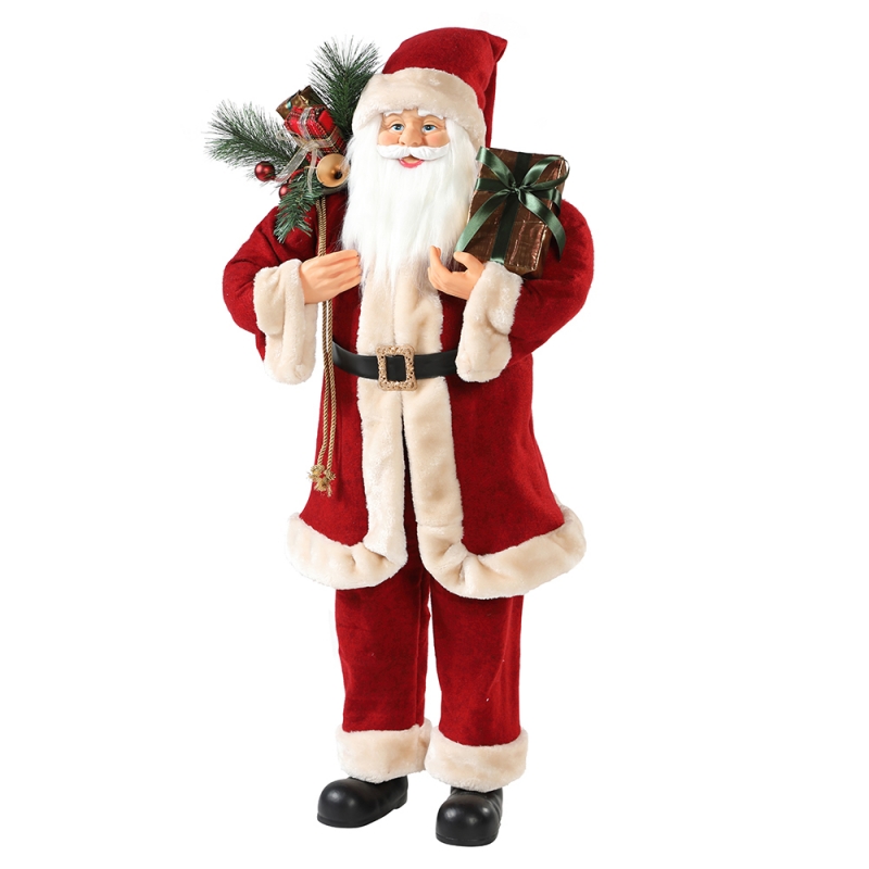 30 ~ 110cm Jul Santa Claus med presentväska prydnad dekoration festival semester figurinsamling traditionell xmas