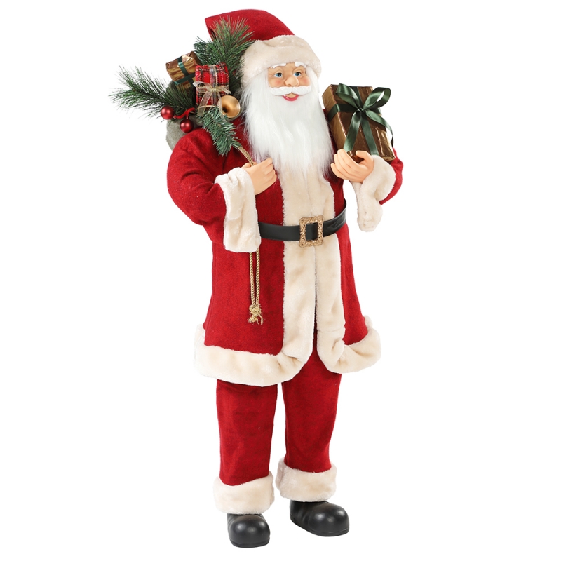 30 ~ 110cm Jul Santa Claus med presentväska prydnad dekoration festival semester figurinsamling traditionell xmas