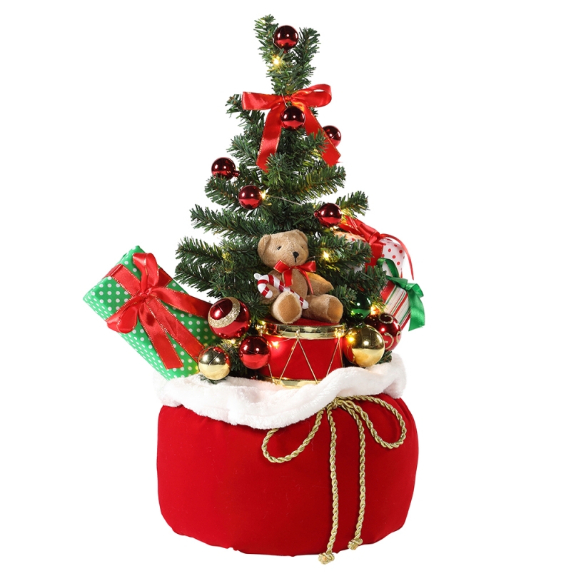 60cm julbjörn träd hem visa gåvor väska ledde semester prydnad dekoration figurparty samling julgran ljus