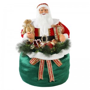 65/85/115cm Julen animerad Santa Claus med belysning semester musikalisk prydnad dekoration figurinsamling traditionell