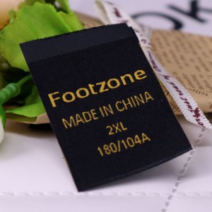 Stöd anpassade kläder vävda etiketter