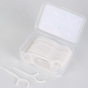 Privat etikett Bionedbrytbar tandpetare Engångs Oral Bamboo Charcoal/Weden/Vethet Straw/plastic Flosser Stick Dental Floss Pick