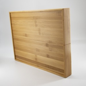 Naturlig bambu expanderbar bestick knivlåda lagringsuppsättning