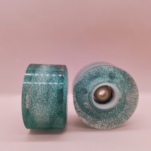Skräddarsydda Quad Skate Wheels Transparent PU Material Glitter Pulver med LED