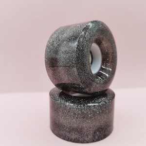 Skräddarsydda Quad Skate Wheels Transparent PU Material Glitter Pulver med LED