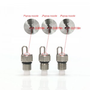 Rubin träffar atomiserande munstycket