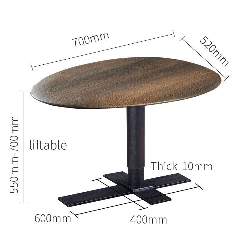 Modern Walnut Solid Wood Coffee Table Lift Multifunktion Höjd Justerbar Soffa Sidobord