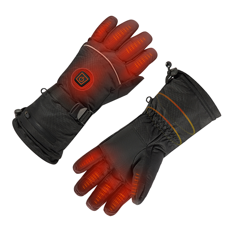 Unisex batteri uppvärmda handskar, elektriska uppvärmda uppladdningsbara handskar för vintermotorcykel