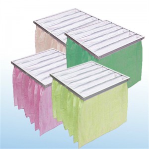 F5-F9 Midium Efficiency Pocket Filter Bag HVAC Luftfilter för rent rum
