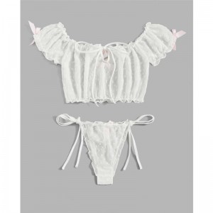 Partihandel Valentinsdag Kvinna Två Piece Bra Panty Set Erotica Sensual Underkläder Lace Sexiga Kvinnor Lenceria Sexig Underkläder