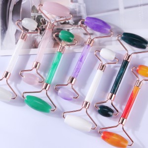 Rulla ansikte bantning massager lyft verktyg harts ansiktsmassage rullar hudmassage skönhetsvård v formad dubbel huvud