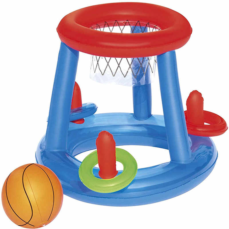 Uppblåsbara Pool Floating Basketball Hoop Set, Swimming Pool Game Toy, Uppblåsbara Vatten Basket Basket