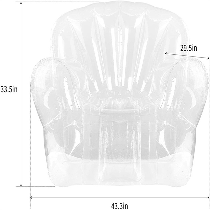 PVC Transparent uppblåsbara soffa, utomhus sovrum Balkong Fritid, Enkelt uppblåsbara vikstol