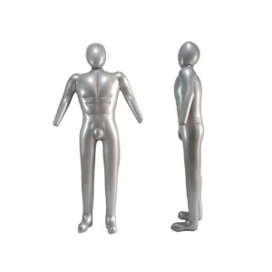 Uppblåsbara PVC manlig mannequin modell, full storlek med huvud och armar, plast full kropp mannequin