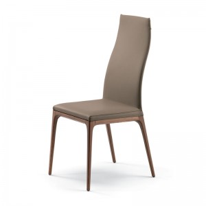 Hem Möbler Matsal Stolar Modern Leather High Back Dining Chair Luxury Italian