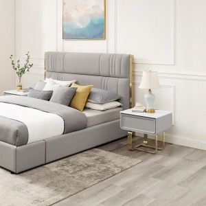 franska guld rostfritt stål bennattbord lyxigtnaturligt marmor sängbordsskåp