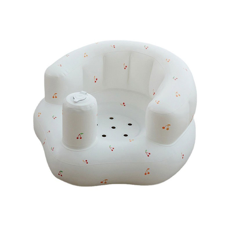 Portabel körsbärsbaby anti-falls soffa, badpall matsstol pvc uppblåsbar leksak