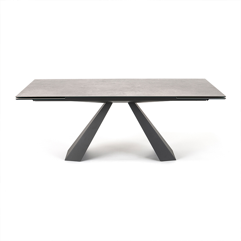 Italiensk minimalistisk sintrad sten matrumsbord rektangulärt matbord set 6 sits