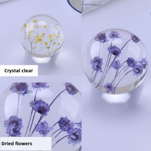 Anpassad 3d 7cm 8cm 9cm harts Orb Natural Flower Plant Real maskrospappersvikt för julklappar Crystal Glass Home Decor