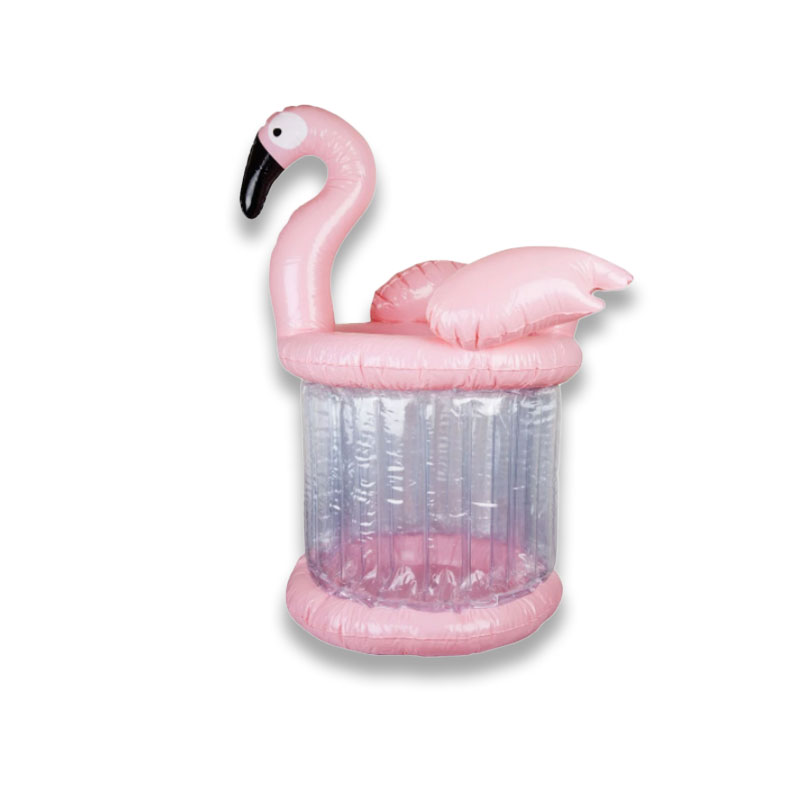 Giant Pink Flamingo Uppblåsbar ishinka kylare, Summer Party Toys Pool Beach Accessories, Drink Beer Bar Cup Holder