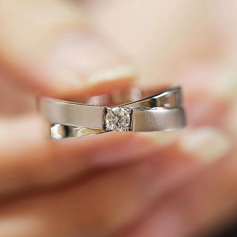 Sterling Silver 925/18K/14K/10K Guld med Moissanite/Real Diamond Engagement Ring