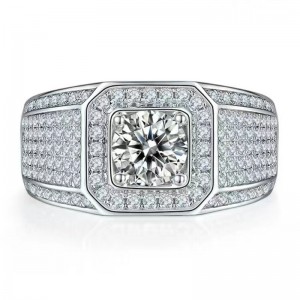 Engagement S925/18K/14k/10k med Moissanite/riktig diamant för människan