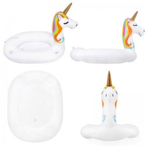 Flytande isfack dryckhållare, dryck fruktbuffé picknick bbq kylare, uppblåsbar enhörning serverande bar