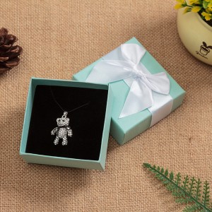 Smycken avancerad ringlåda bowknot låd liten armband örhänge smyckeslåda