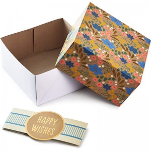 Hallmark-presentförpackningar med wrap-band, diverse storlekar (3-pack: söta blommor och ränder) för födelsedagar, brudduschar, mors dag, bästa vänner