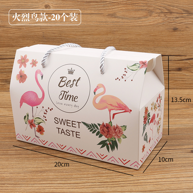 Högklassig Moon Cake Packaging Box Snowflake Crisp Tote Bag Nougat One Pound Creative Biscuit Present Box Carton Handmade