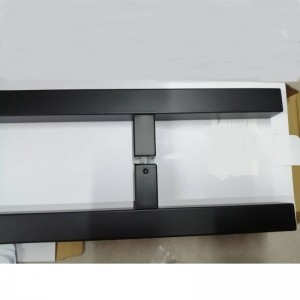 SS-031 Svart högkvalitativt rostfritt stål Glasdörr Tryck Pull Handtag H Formdubbla sidan, 24 tum fyrkantig skjutdörrhandtag