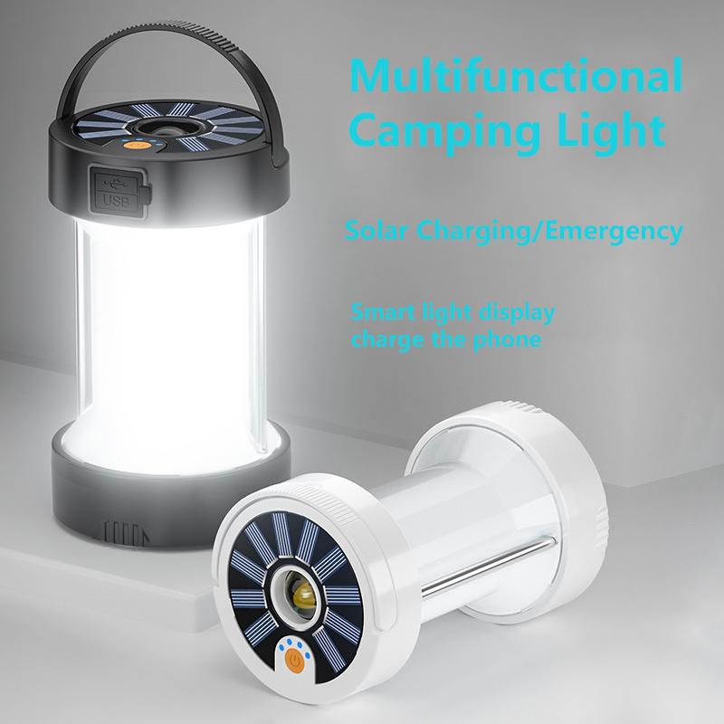 Utomhusled camping Emergency Lights Solar Readgeble Lamp Waterproof Lantern
