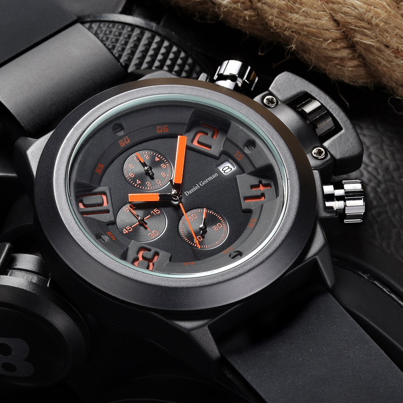 Daniel Gormantop Brand Luxury Sport Watch Men Militära klockor Blue Rubber Strap Automatiska vattentäta klockor RM2208