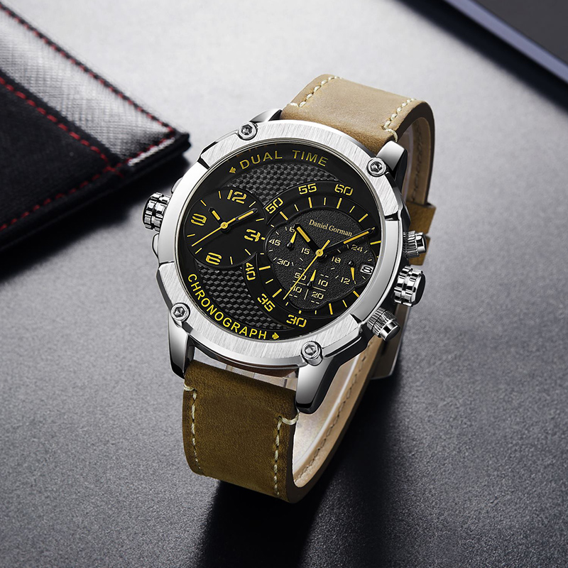 Danlei Gorman RM220 Titta på Top Luxury Brand Waterproof Sports Watch Quartz Military Leather Dropshipping Dropshipping