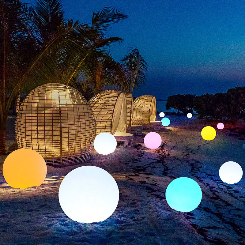 humörljus/färgbyte möbler belyser bollar form magi utomhus led glödskul ljus dekorativ trådlös fjärrkontroll led solklampa