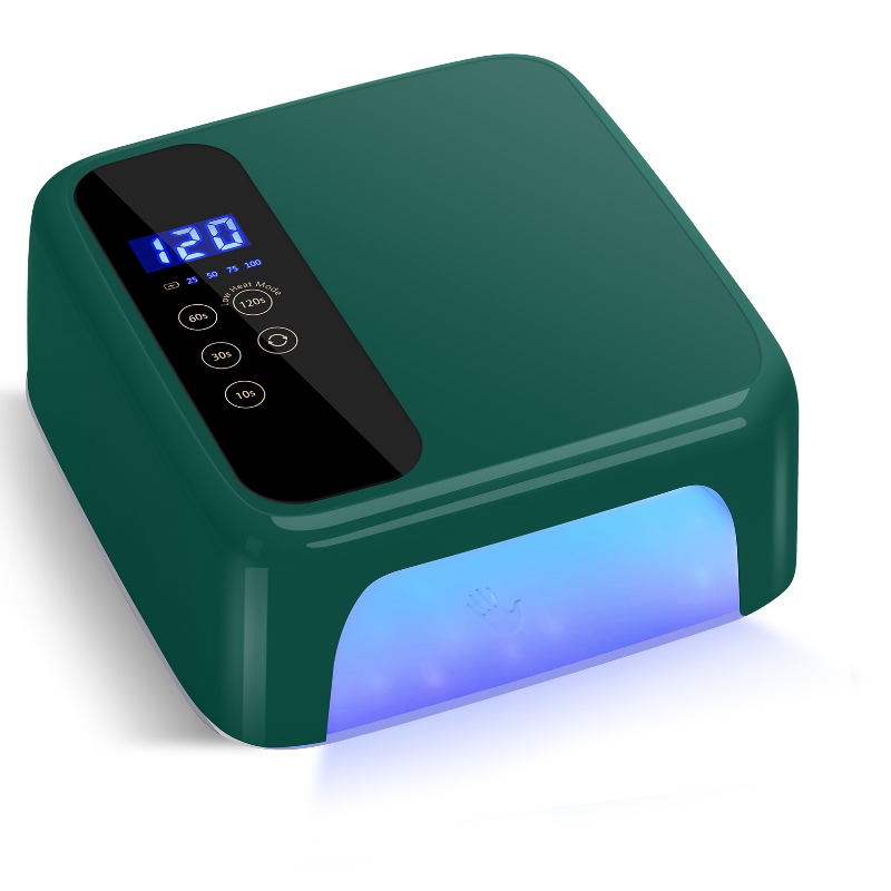 M&r 602pro grön trådlös LED -nagellampa, trådlösnagelorkare, 72W laddningsbar LED -nageljus, bärbar gel UV LED -nagellampa med 4 timerinställningssensor och LCD -skärm, professionell LED -nagellampa för gelpolsk