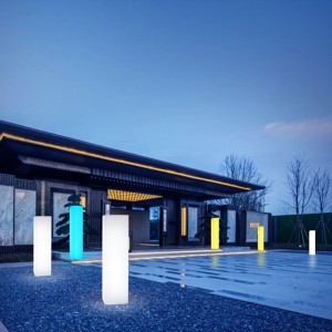 Utomhusvattentät trädgårdsljus festivalfest evenemang bröllop ledd dekorativa golvlampor regnbåge färg fyrkantig kolonn ljus