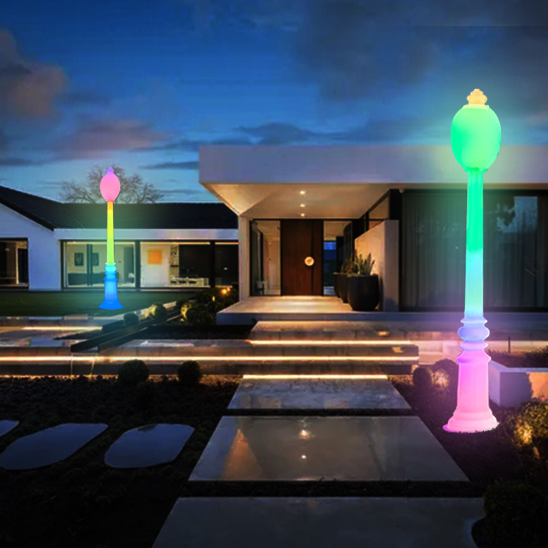 Vattentät utomhus modern solträdgårdsdekoration LED -lampstolpe