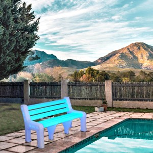 LED -glödande parkbänkar för utsidan, PE -plastbatteridriven trädgårdsbänk, vinterträdgård, uteplats, gräsmatta eller trädgårdssäte, kan bära 600 kg