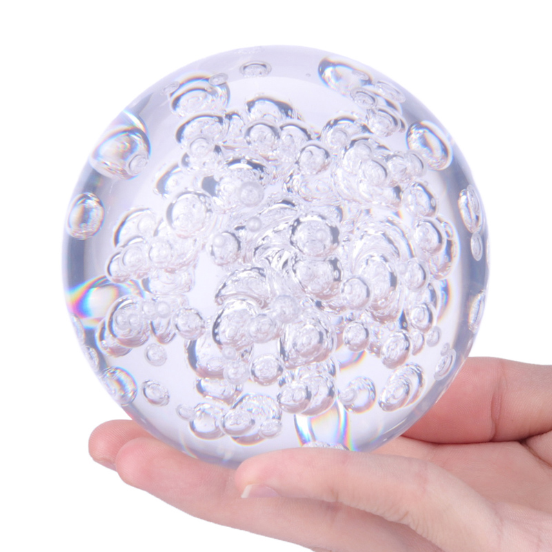 Modern User Souvenir Creative Gift Fengshui Paperweight Amber Mountain Pool Water Ball Crystal Bubble Ball For Fountain