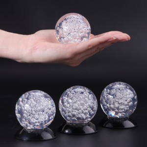 Modern User Souvenir Creative Gift Fengshui Paperweight Amber Mountain Pool Water Ball Crystal Bubble Ball For Fountain
