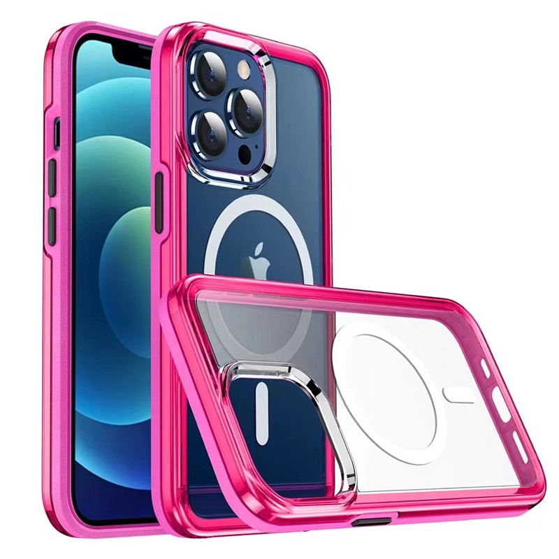 Lämplig för iPhone 13 Magentic Case, Transparent Magnetic Design Wireless Quick Charging Protective Case