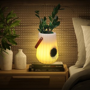 LED -upplyst blomkruka inomhus/outdoor kreativ smart bordslampa för vardagsrum, sovrum, trädgårdsdekoration, dimbara ishink LED -lampor med Bluetooth -högtalare