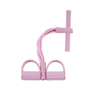 Elastisk sitta upp Pull Rope Abdominal Oviter, 4-tube Elastic Sit Up Pull Rope med fotpedal Fitness Stretching Slimming Training Yoga Equipment