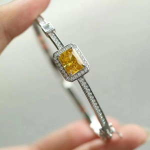 Sterling Silver 925 med högkolfärgade diamantarmband