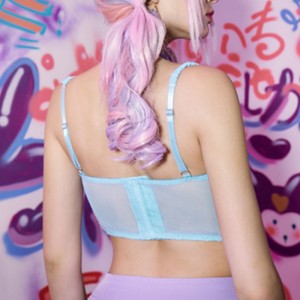 Spets trim korsett topp spetsinsats bustier med bågdetalj