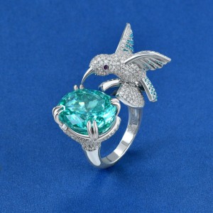 Ny design Sterling Silver 925 med AAAAA Zircon Stone Bird Ring Ready to Ship