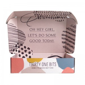 Dubbelsidig rosa flygplan Box Square Express Kläder T-shirt Förpackningsbox Multi-storlek Färglåda Korrugerad låda