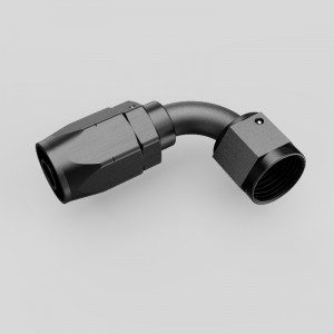 90 graders aluminium svängde en slangänd passning för flätad bränsleledning